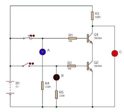 NAND gate with transistors