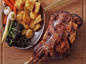 Roast leg of lamb with mint jus image