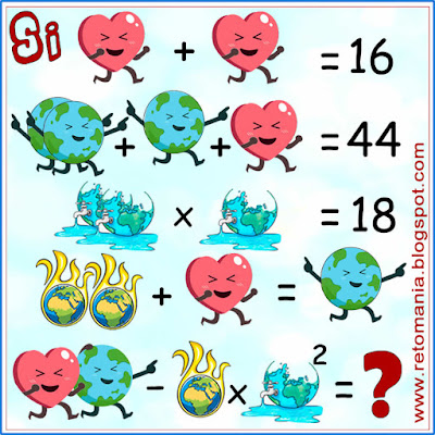 Descubre el Número, Busca el número, Acertijos, Ecuaciones,  Día de la Tierra, Desafíos matemáticos, Retos Matemáticos, Retos mentales,