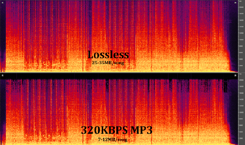 lossless vs mp3 320kbps, bitrate