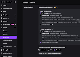 phone verification for twitch chat