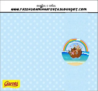 Noah´s Ark for Boys Free Printable Candy Bar Labels. 