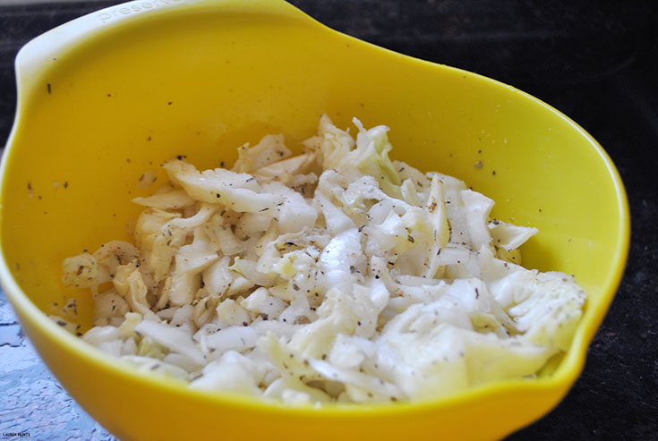 Healthy Dinner: Swordfish and Sautéed Cabbage and Onions