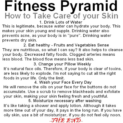 Fitness Pyramid, How to Take Care of your Skin, Fitness Pyramid, Pyramid, Fitness, 