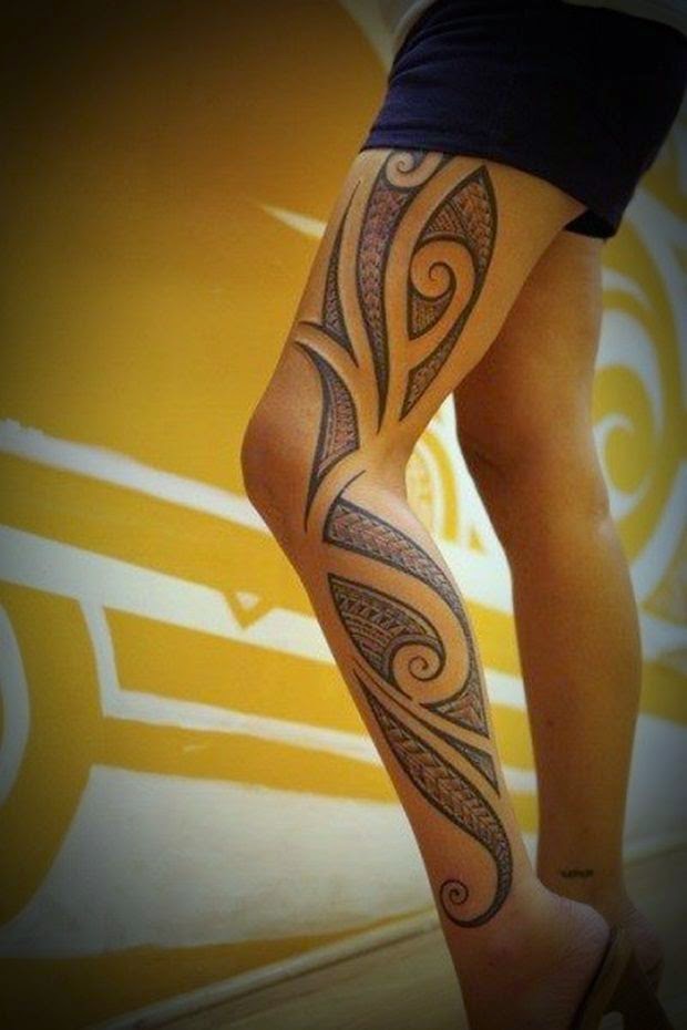 Polynesian Women Leg Tattoo, Women Leg With Polynesian Tattoo, Women Polynesian Attractive Leg Tattoos, Fishy Women Polynesian Tattoos, Women, Parts, Artist,