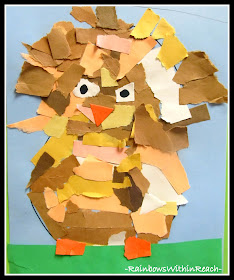 photo of: Torn Paper Owl Project in Kindergarten via RainbowsWithinReach