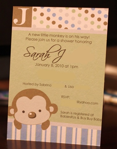 Monkey Themed Baby Shower Invitations Printable 2