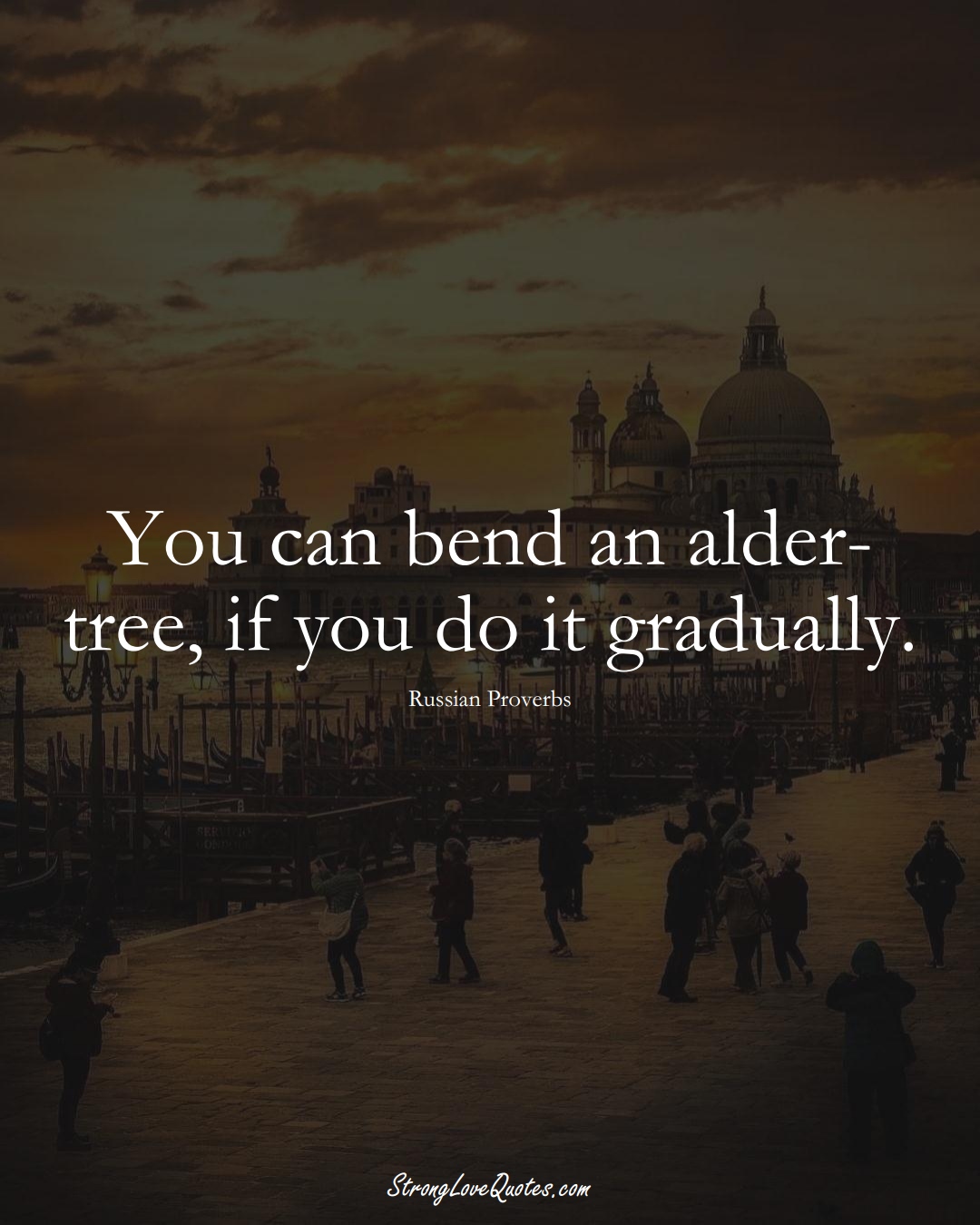 You can bend an alder-tree, if you do it gradually. (Russian Sayings);  #AsianSayings