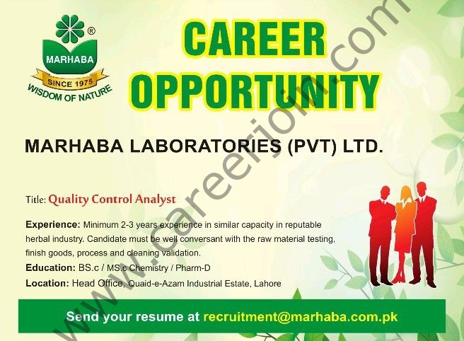 Marhaba Laboratories Pvt Ltd Jobs Quality Control Analyst