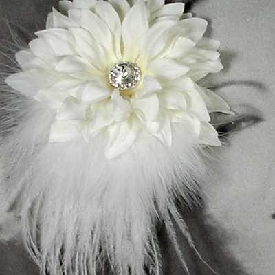 Jeweled Feathered Wedding Flower