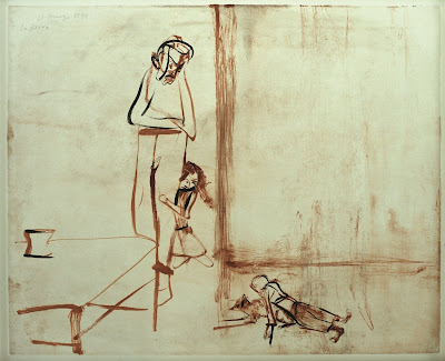 La zorra  (1994, monotipo, 50 × 40 cm, serie La Niña Precoz)