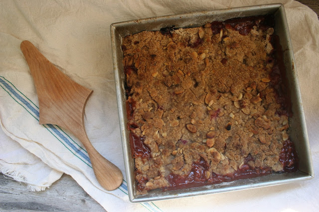 Plum-Cherry Crumble