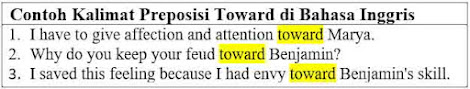 Contoh kalimat dengan preposisi Toward di Bahasa Inggris dan Pengertiannya