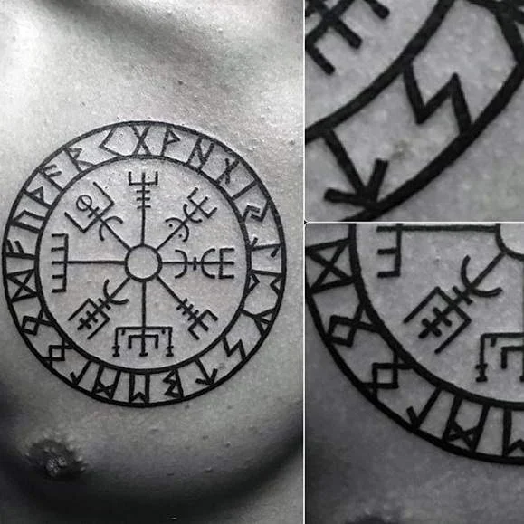 tatuaje de vegvisir vikingo