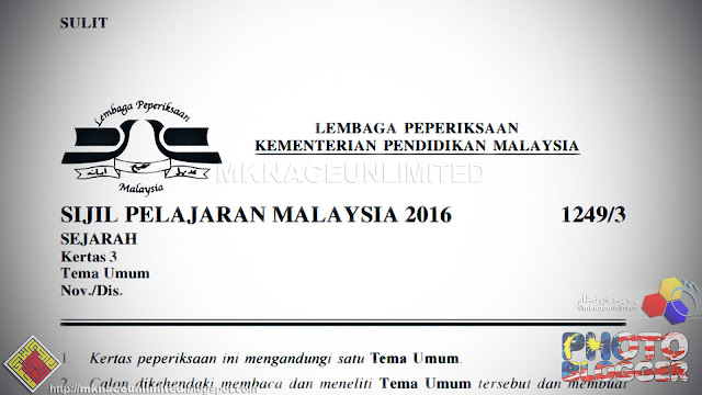 TEMA UMUM SEJARAH KERTAS 3 (1249/3) BAGI SPM 2016  mknace 