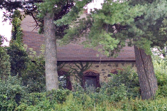 a house between two trees