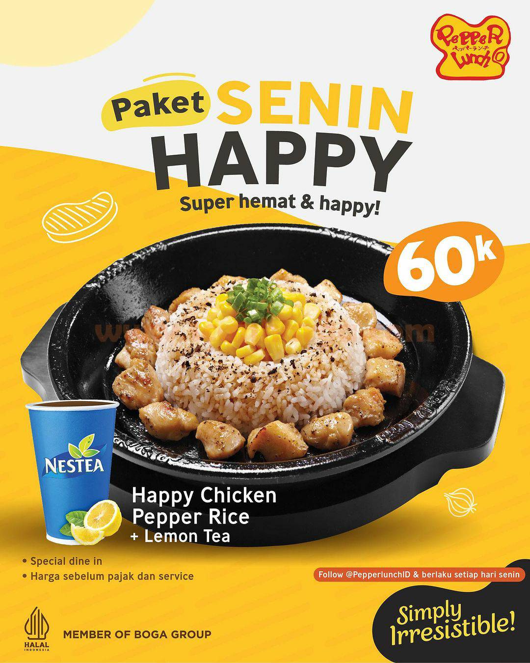 Promo PEPPER LUNCH COMBO SENIN HAPPY – Harga Paket Hanya 60RB