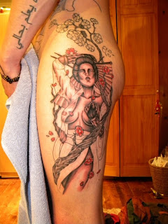 Thigh Japanese Geisha Tattoo Picture 2