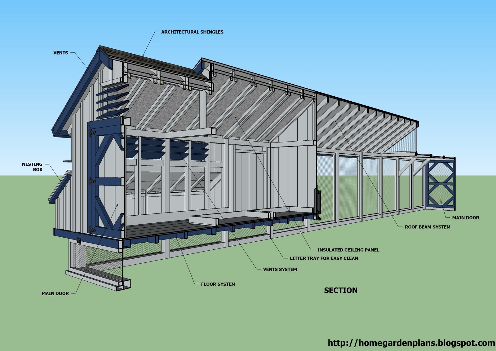 plans: L200 - Large Chicken Coop Plans - How to Build a Chicken Coop 