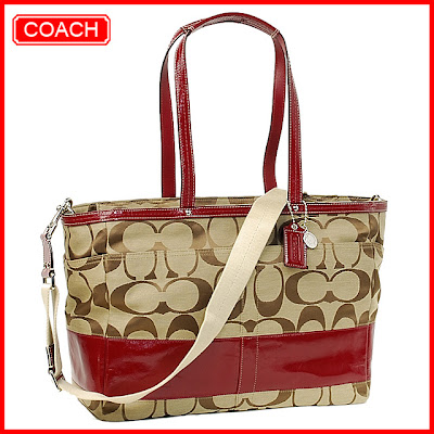 Coach Signature Stripe Diaper Bag Laptop Tote 13803