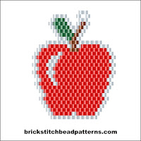 Free brick stitch seed bead earring pattern color chart