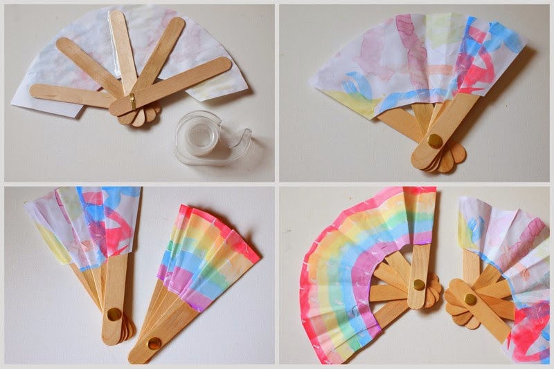 Steps to make DIY Folding Popsicle Stick Fan