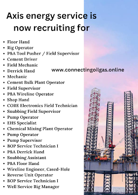 Axis energy service is now recruiting for 