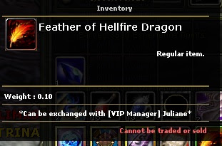 Feather of Hellfire Dragon ne işe yarıyor?