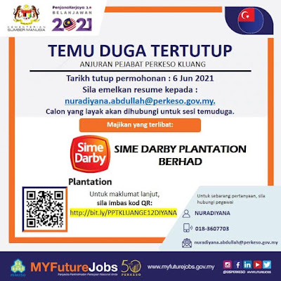 Iklan Kekosongan Jawatan Terkini Sime Darby Plantation