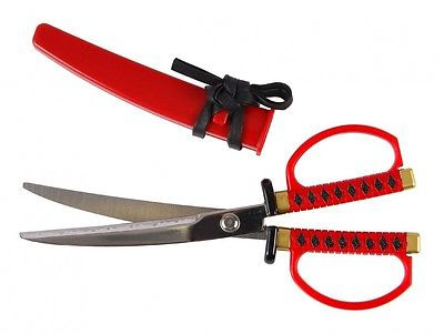 Nikken Japanese Katana Samurai Scissors. Oda Nobunaga scissor blades.