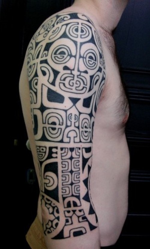 The Maori men generally have these designs tattooed over their entire body