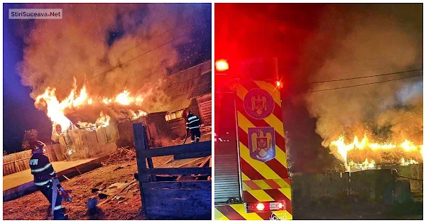 Locuință devastată de un incendiu, la Frasin