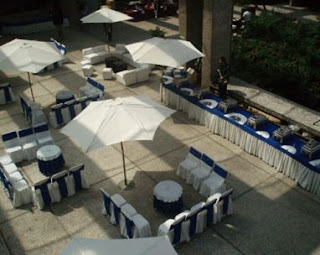 Wedding Decor, lounges decorated in Blue