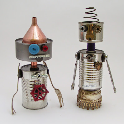 recycle craft for kids ; Robotic tin can
