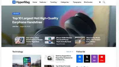 HyperMag Blogger Template Premium Gratis Download