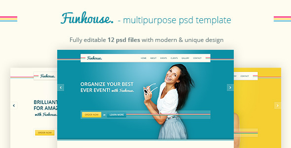 Funhouse - Creative Agency PSD Template - Events Entertainment