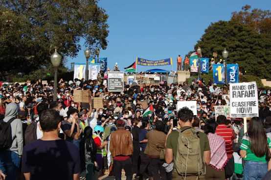 student activism UCLA militarized police repression Palestine solidarity Gaza genocide dissent encampment rallies demonstrations protests justice class struggle boycott divestment sanction youth