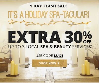 Groupon Holiday Spa-Tacular Extra 30% Off Spa & Beauty Services Promo Code