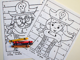 free boy and girl color by number printable sheets for preschoolers