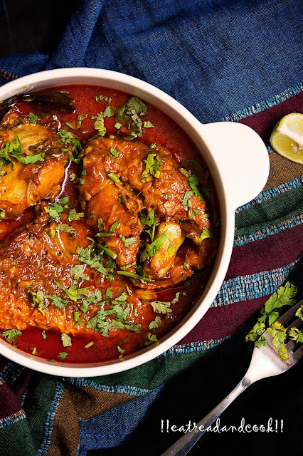 easy and simple bengali fish kalia with coconut milk / narkel dudh diye macher kalia bengali recipe and preparation with step by step pictures