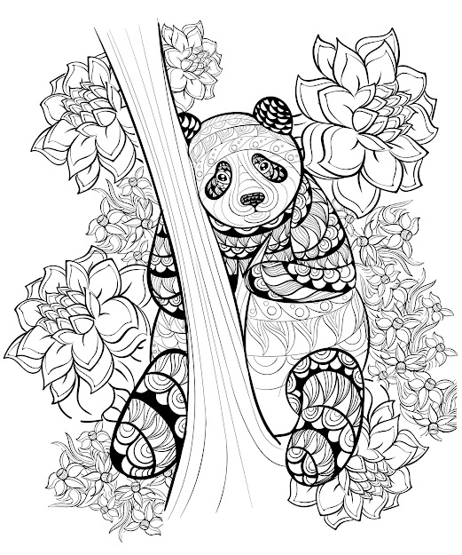 Coloring Pages Adults Panda By Alfadanz Magnificent Panda Hand Drawn Ink  Pattern From The Gallery Animals