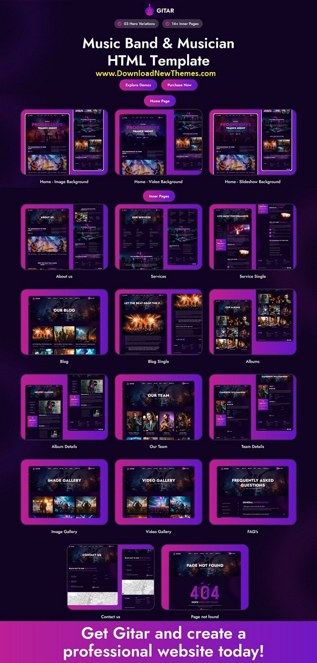 Gitar - Music Band & Musician HTML Template Review