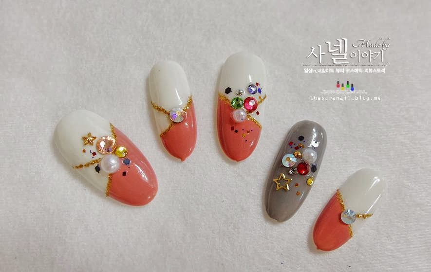 SARA NAIL: Stone nail art, Stone and glitters tutorial