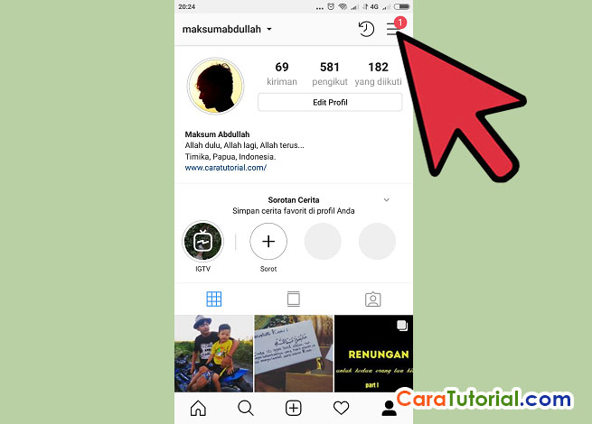 cara melihat fotodan video yang pernah kita like di instagram