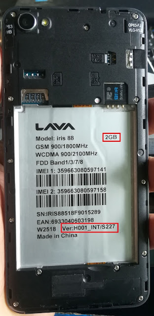 LAVA iris 88  2GB Ram Lcd Fix Firmware 