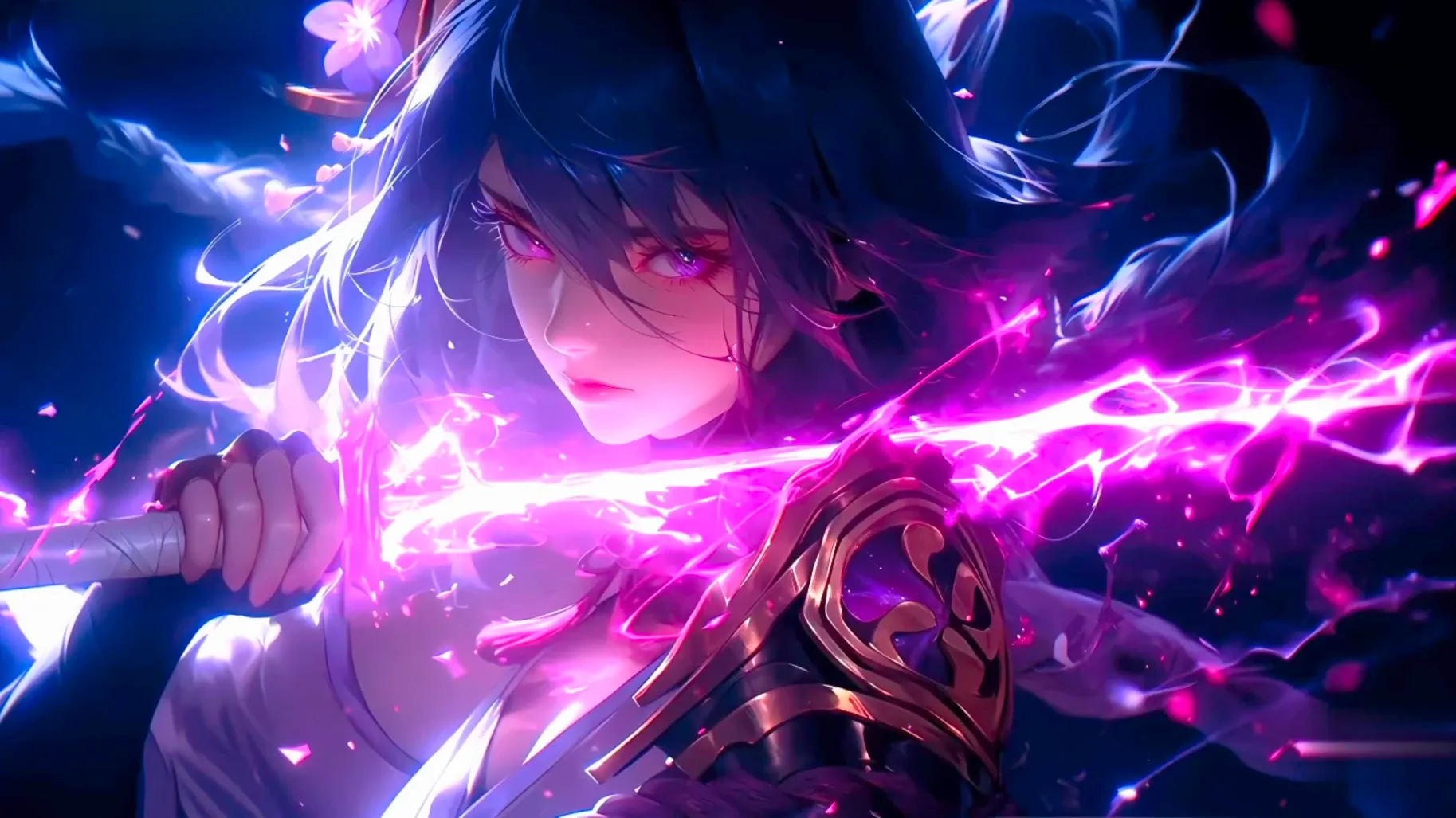Raiden Shogun Purple Lightning Live Wallpaper For Pc