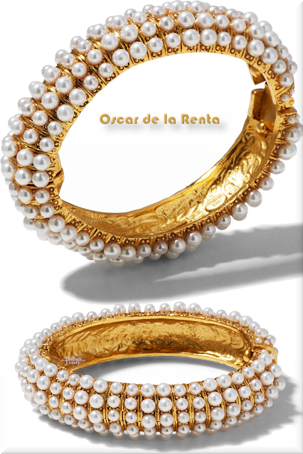 ♦Oscar de la Renta pearly evening gala bracelet #oscardelarenta #jewelry #brilliantluxury