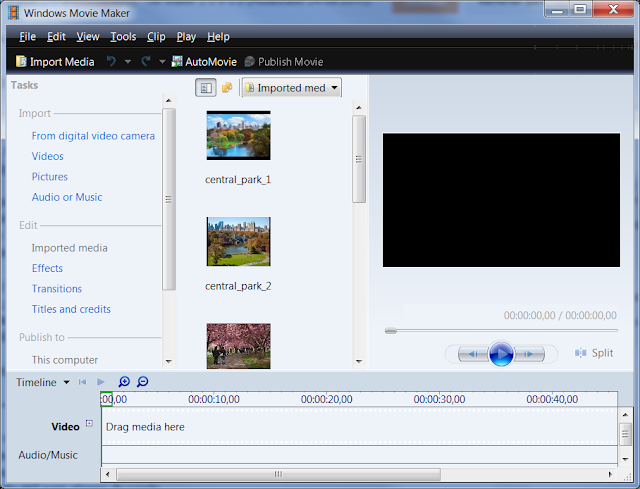 Windows Movie Maker 6.0 rodando no Windows 7 64-bits