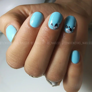 Blue Cuticle Nail