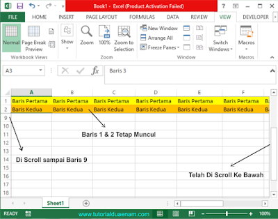 membuat judul tabel excel tidak bergerak saat di scroll dengan fitur frezee